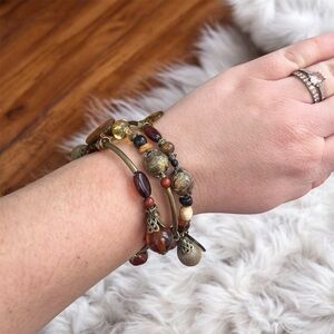 Bohemian Multi-Color Beaded Coil Wrap Bracelet